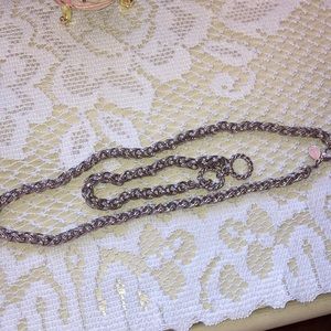 2028 Silver Tone Box Choker Chain Necklace and Toggle Bracelet Set